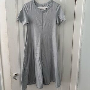 Alabama Chanin Women's Light Gray Midi Dress